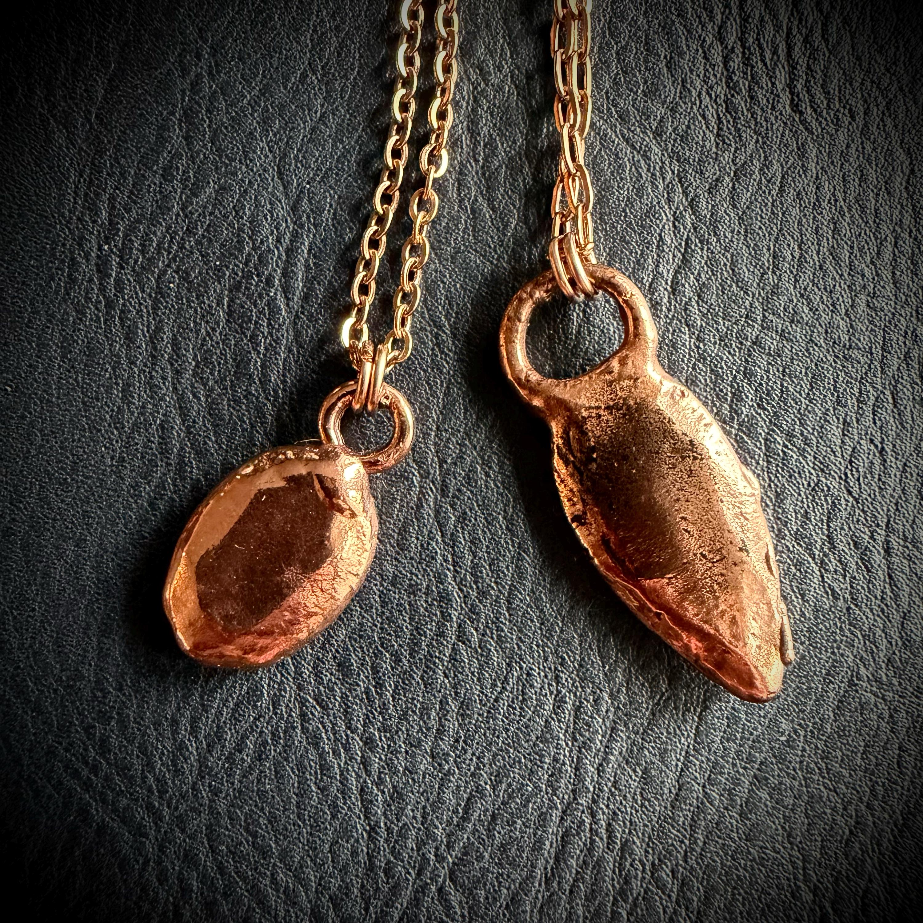 Electroformed Blue Kyanite Copper Pendant Necklace | Rose Gold Chain Jewelry