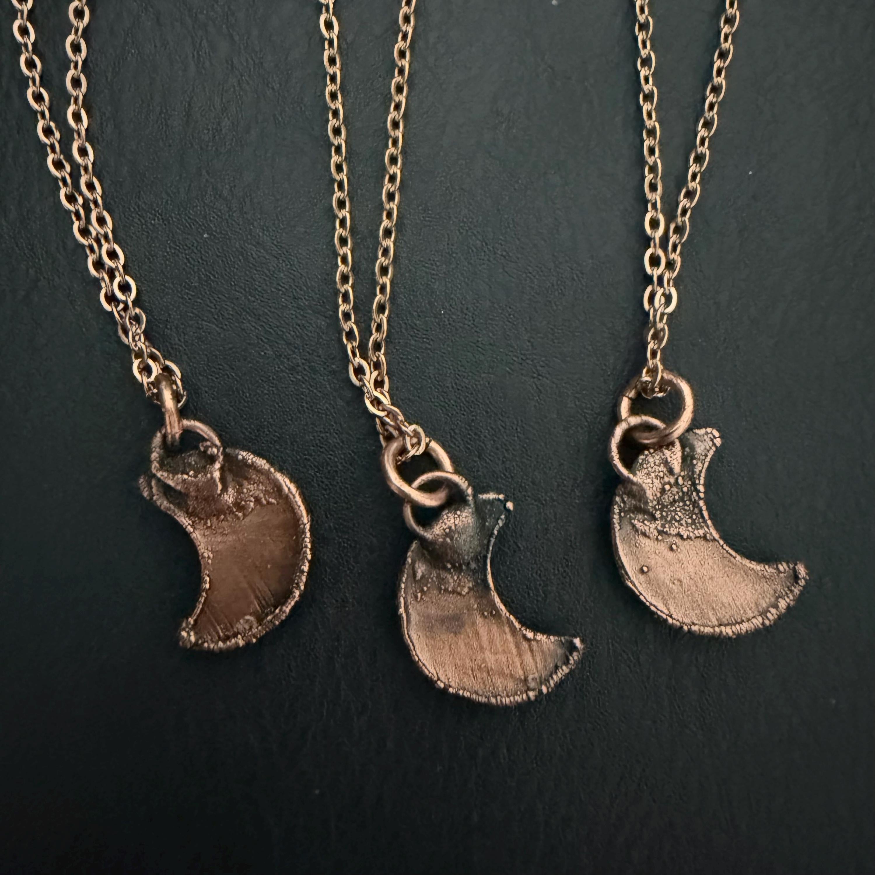 Welo Opal Moon Necklace | Electroformed Copper Pendant, Celestial Jewelry