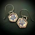 Forget Me Not Flower Dangle Earrings – Electroformed Copper – Handmade Botanical Jewelry