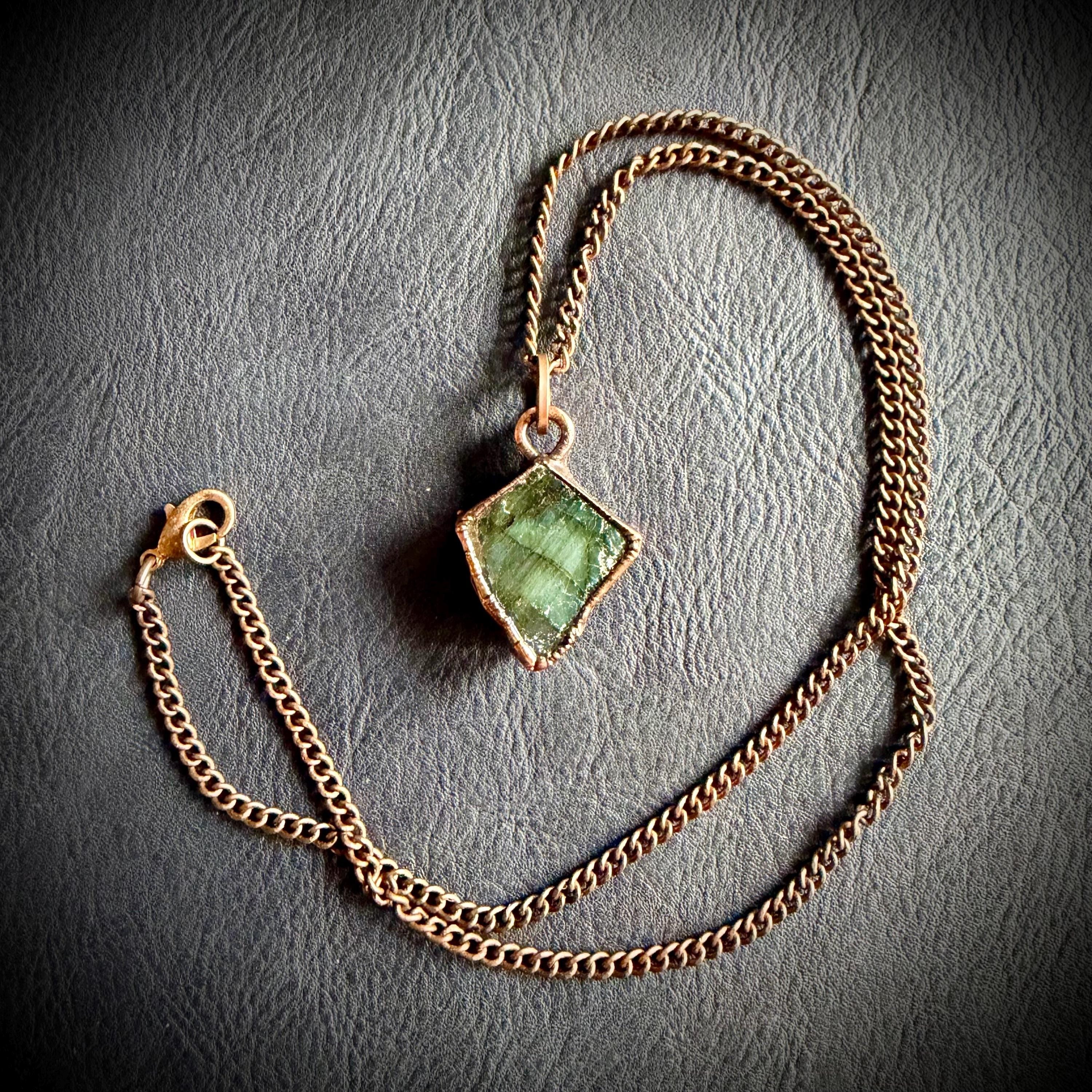Labradorite Reversible Gemstone Necklace / Electroformed Jewelry