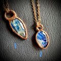Electroformed Blue Kyanite Copper Pendant Necklace | Rose Gold Chain Jewelry