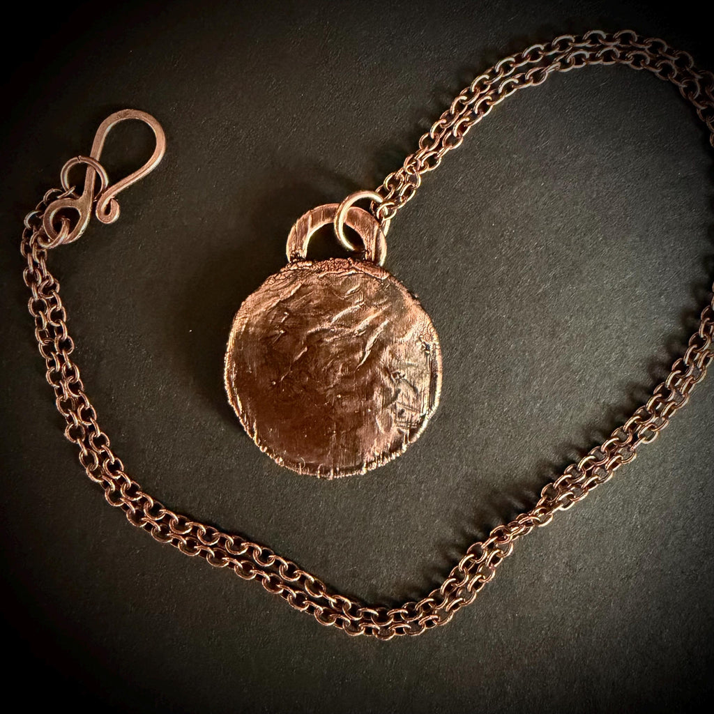 Electroformed Copper Goblincore Mushroom Garden Pendant | Real Plant in Resin | Mushroom Necklace