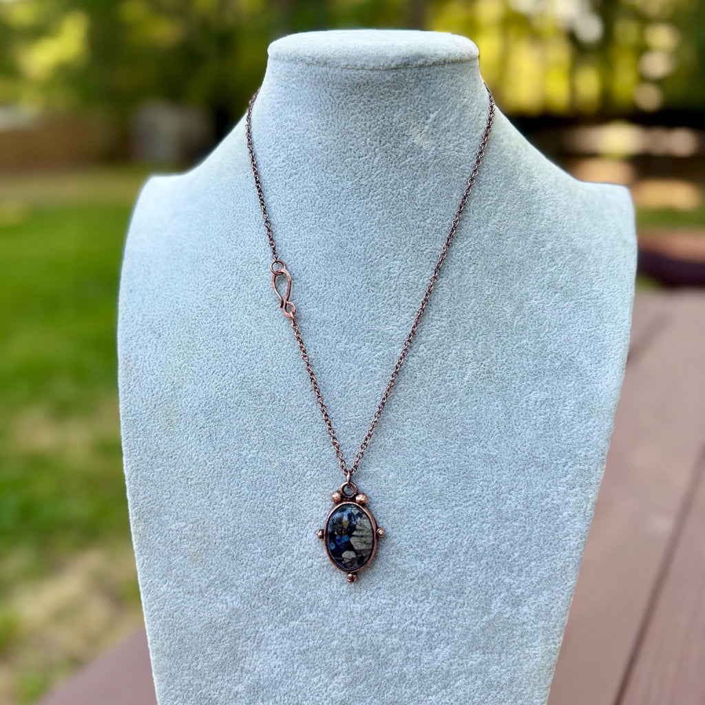 Gemstone Pendant Necklace – Electroformed in Pure Copper