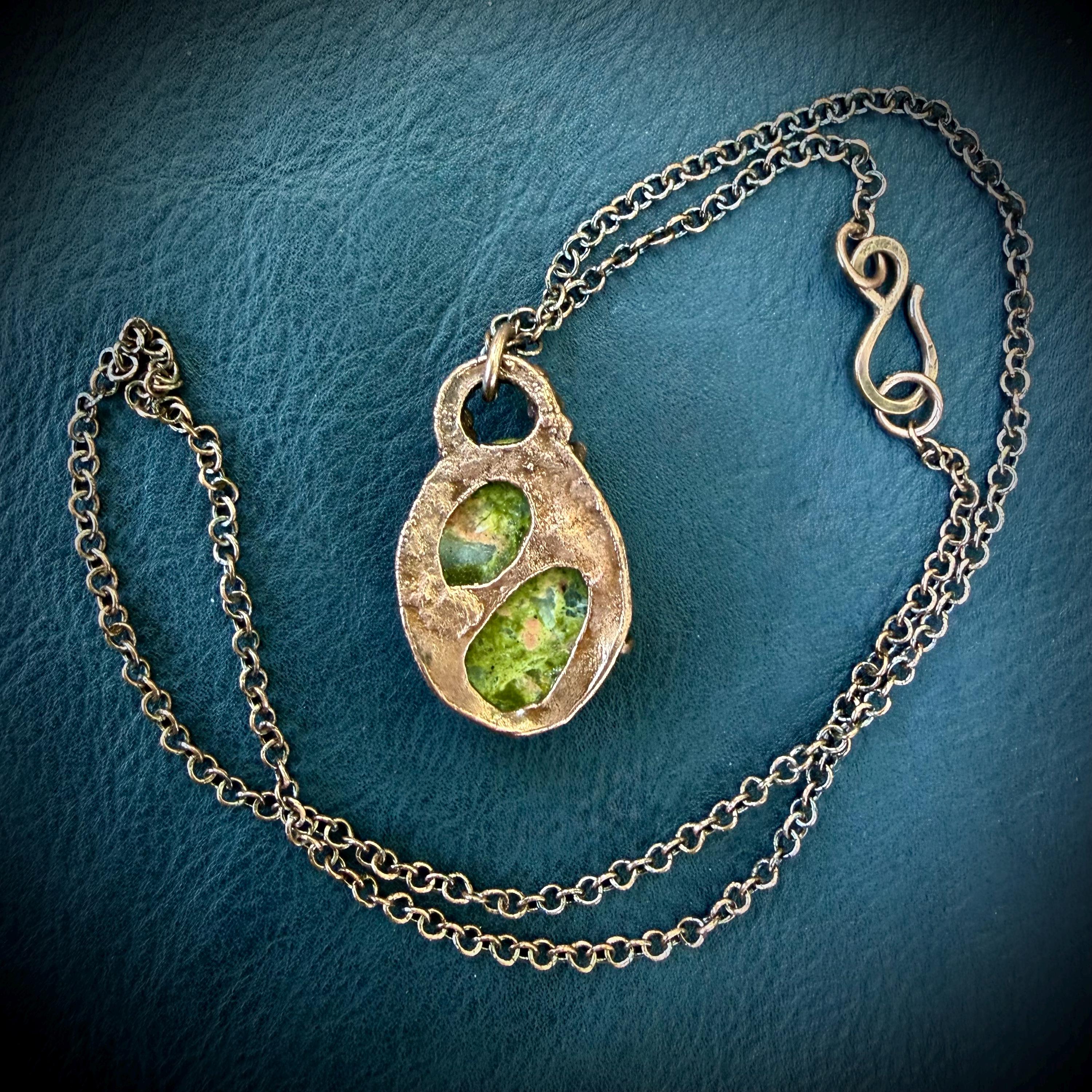 Gemstone Pendant Necklace – Electroformed in Pure Copper