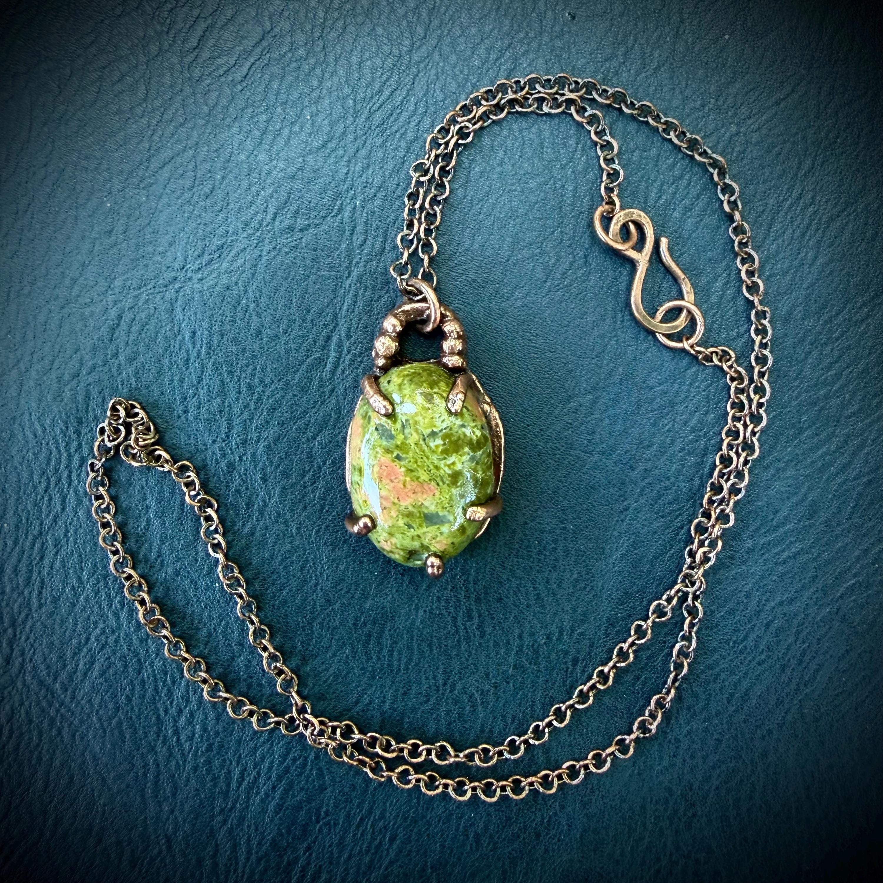 Gemstone Pendant Necklace – Electroformed in Pure Copper