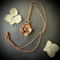 Hydrangea Flower Necklace with Amethyst – Electroformed Copper Jewelry