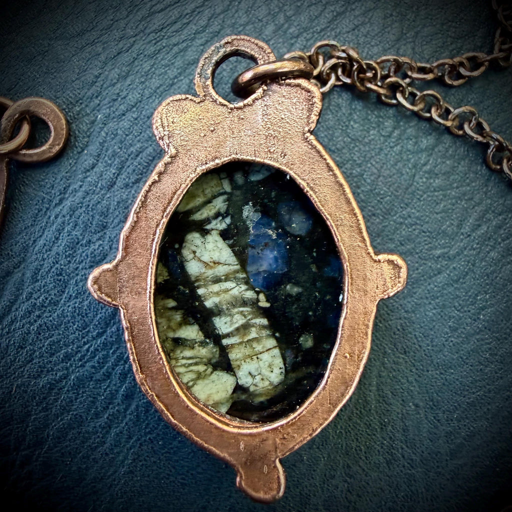 Gemstone Pendant Necklace – Electroformed in Pure Copper