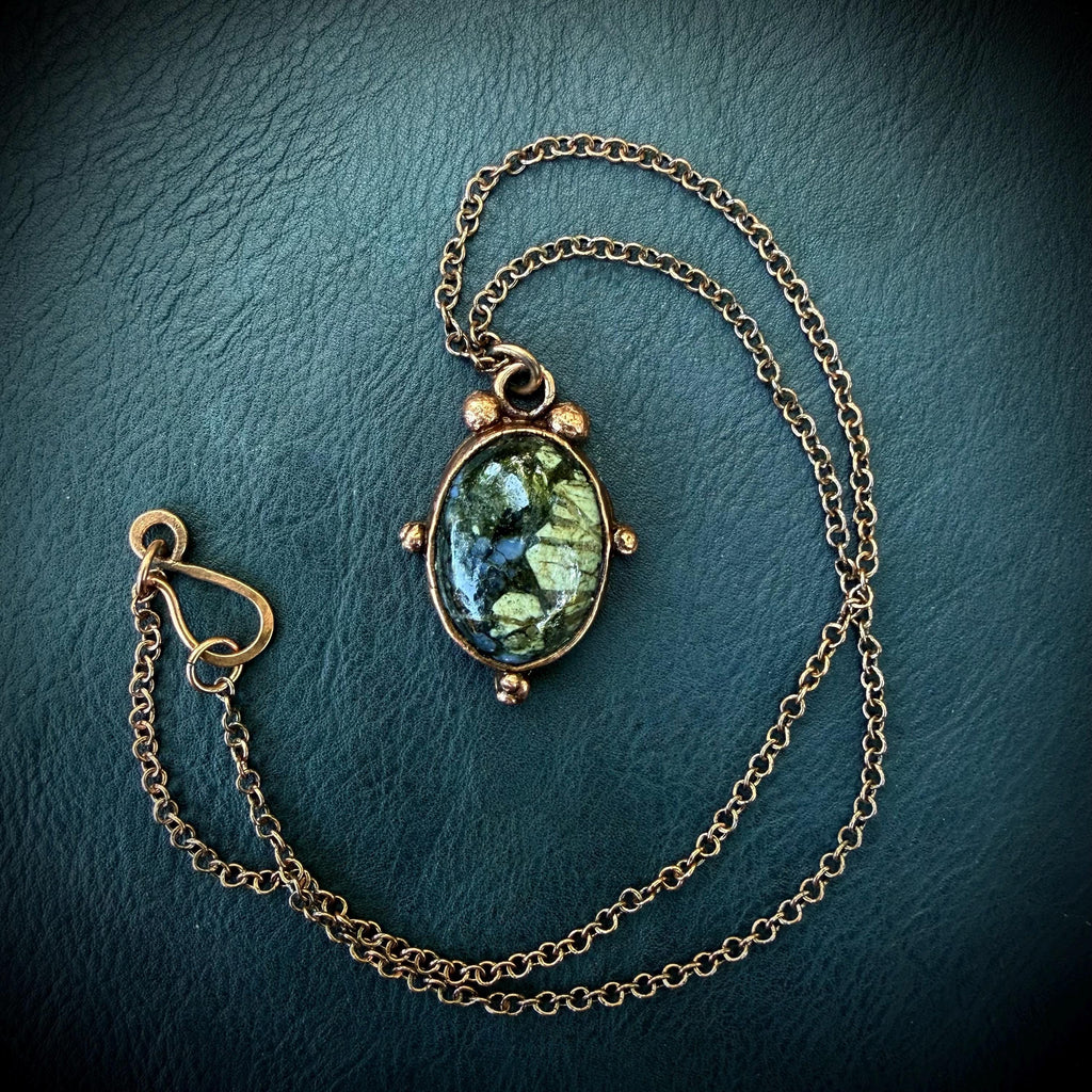Gemstone Pendant Necklace – Electroformed in Pure Copper