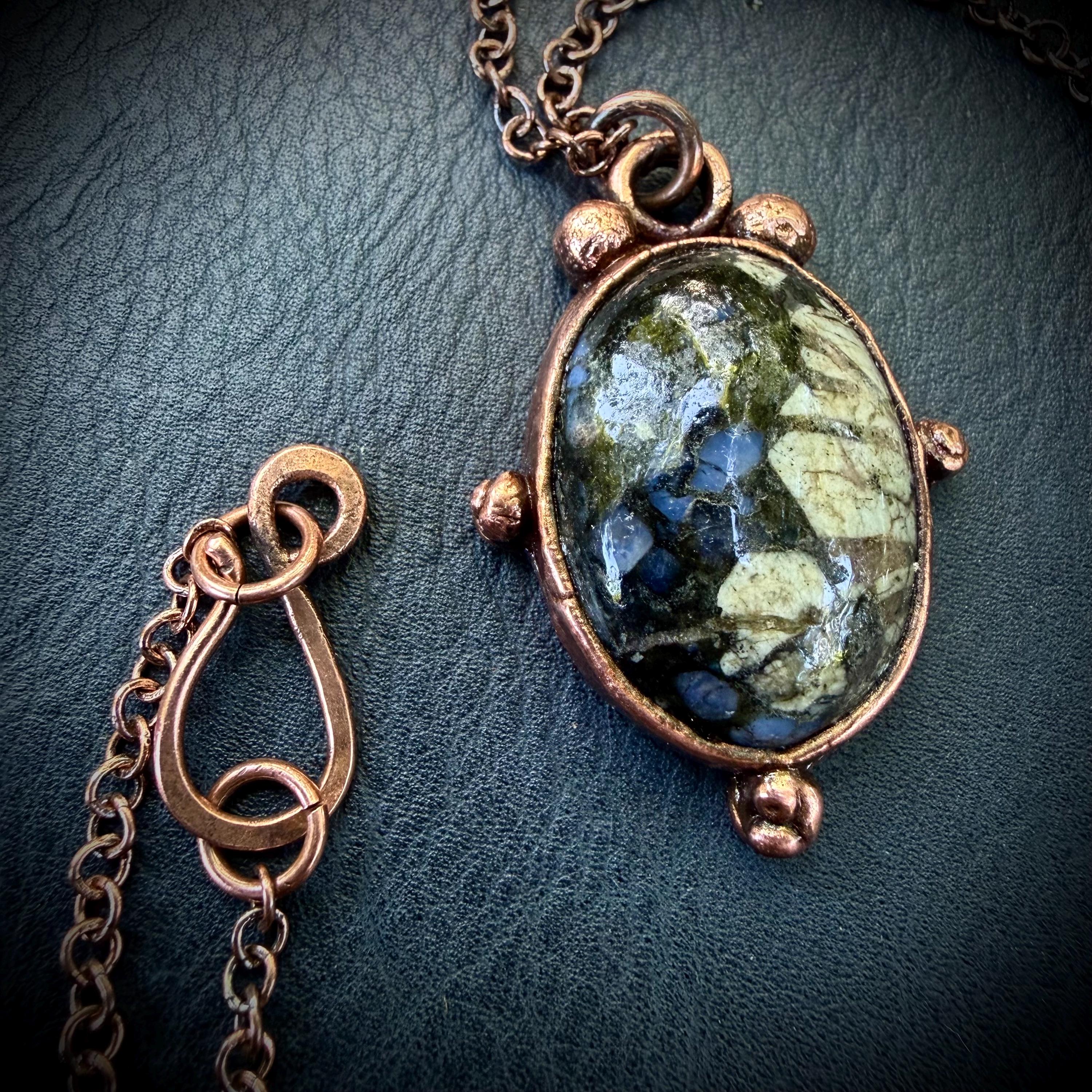 Gemstone Pendant Necklace – Electroformed in Pure Copper