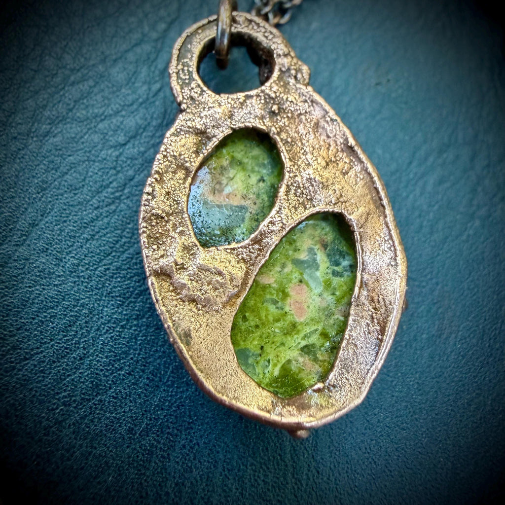 Gemstone Pendant Necklace – Electroformed in Pure Copper