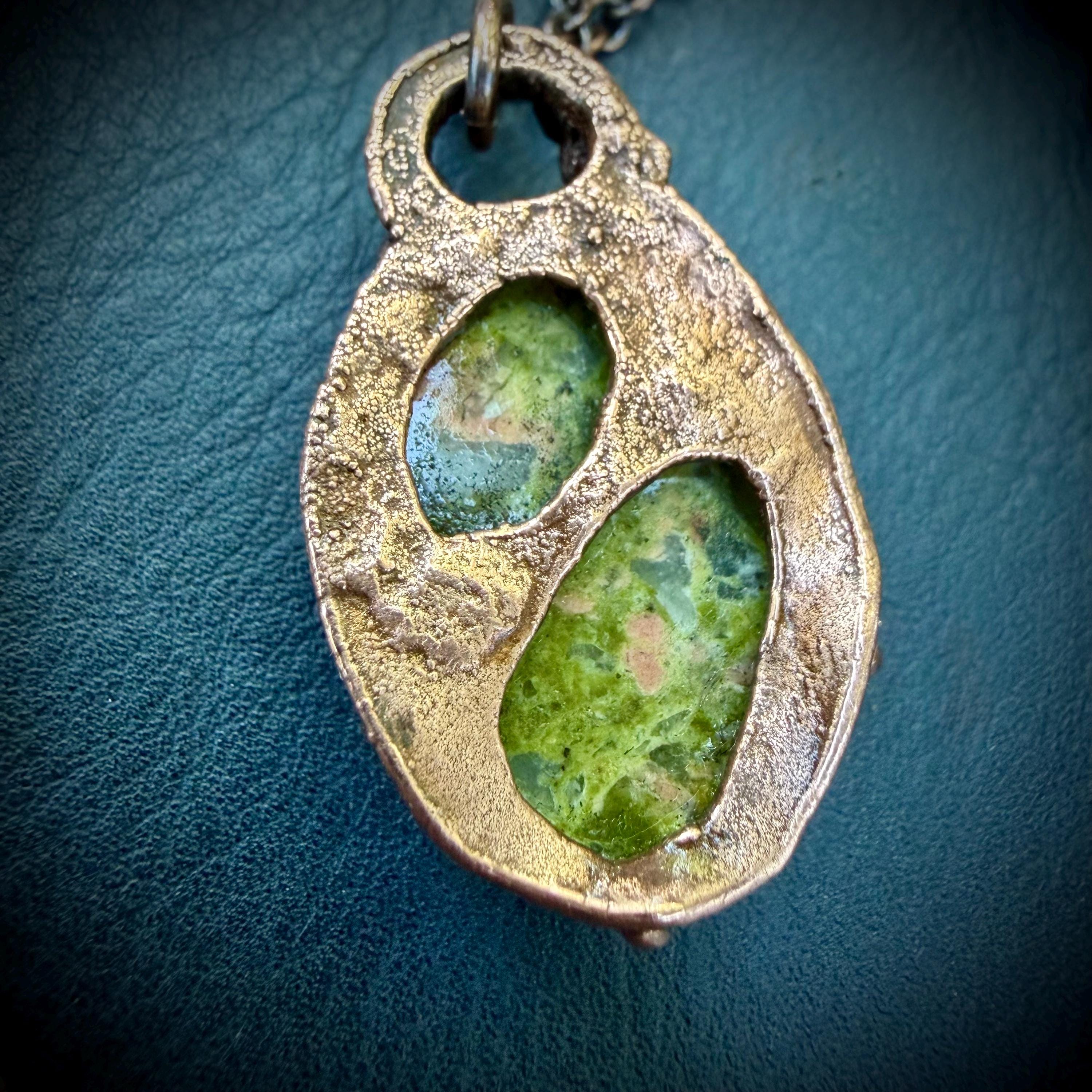 Gemstone Pendant Necklace – Electroformed in Pure Copper