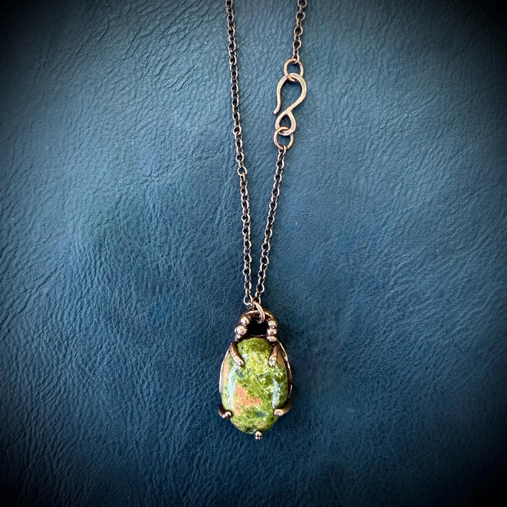 Gemstone Pendant Necklace – Electroformed in Pure Copper