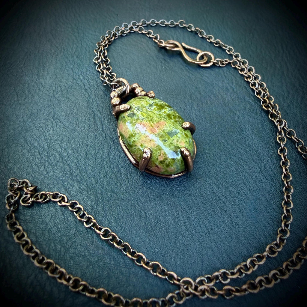 Gemstone Pendant Necklace – Electroformed in Pure Copper