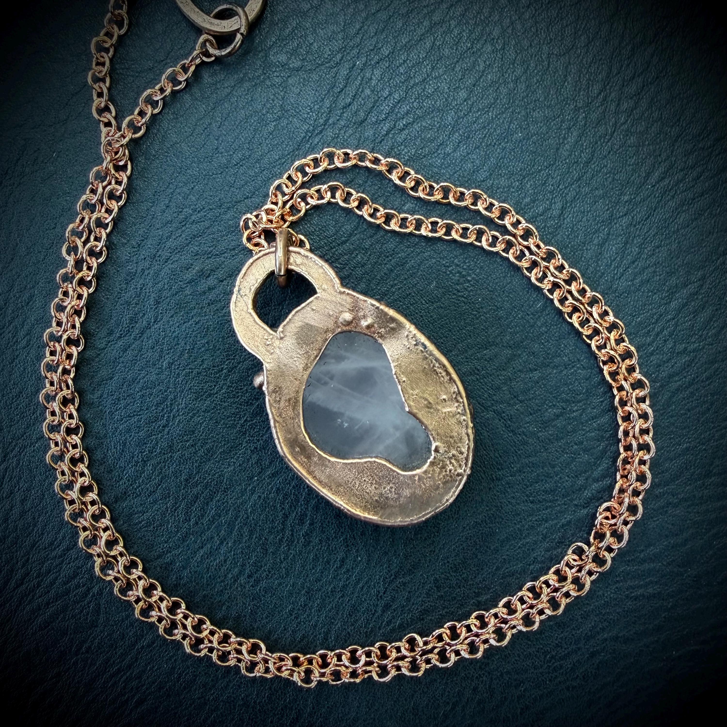 Rose Quartz Prong Pendant Necklace – Electroformed in Pure Copper