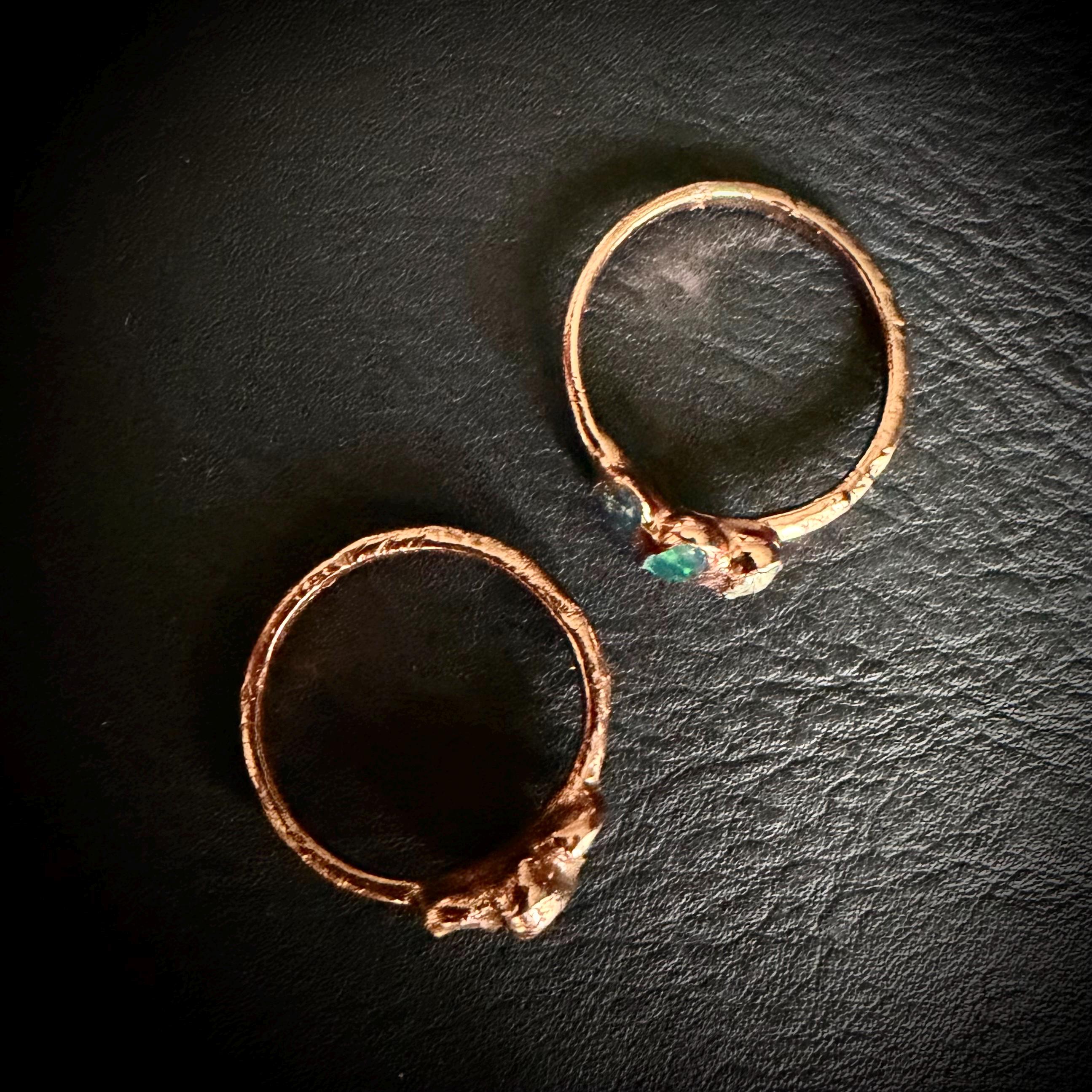 Electroformed Ethiopian Opal Ring – Size 7 Multi Stone Opal Ring – Custom Size Opal Ring – Handmade Copper Crystal Ring – October Birthstone