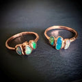Electroformed Ethiopian Opal Ring – Size 7 Multi Stone Opal Ring – Custom Size Opal Ring – Handmade Copper Crystal Ring – October Birthstone