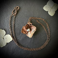 Hydrangea Flower Necklace with Pearl – Electroformed Copper Jewelry