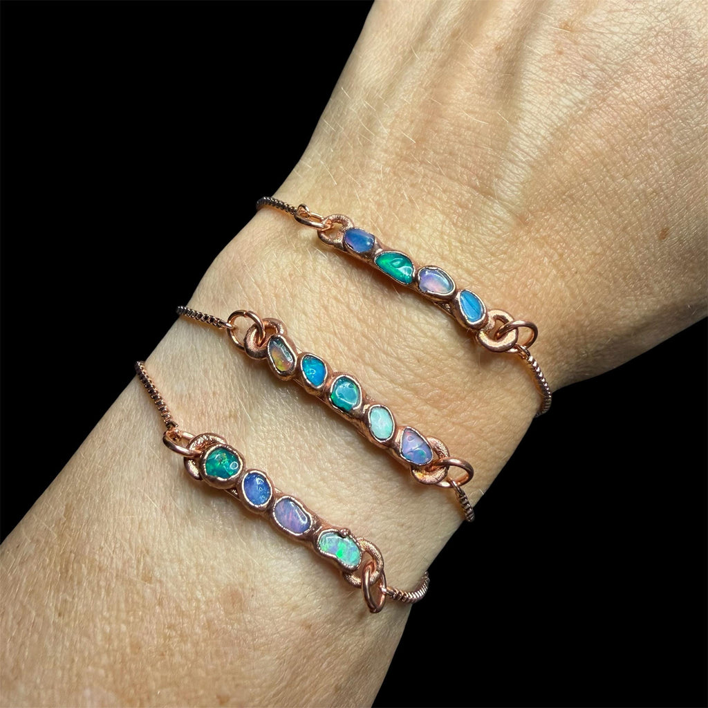 Electroformed Opal Multi-Stone Adjustable Bracelet