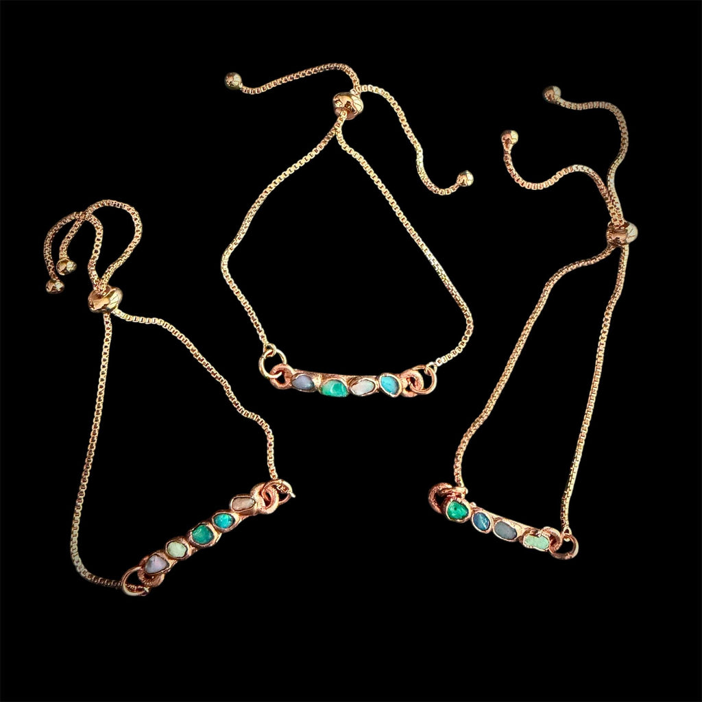 Electroformed Opal Multi-Stone Adjustable Bracelet