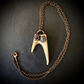 Electroformed Antler Necklace with Labradorite & Blue Goldstone – Copper Nature Jewelry