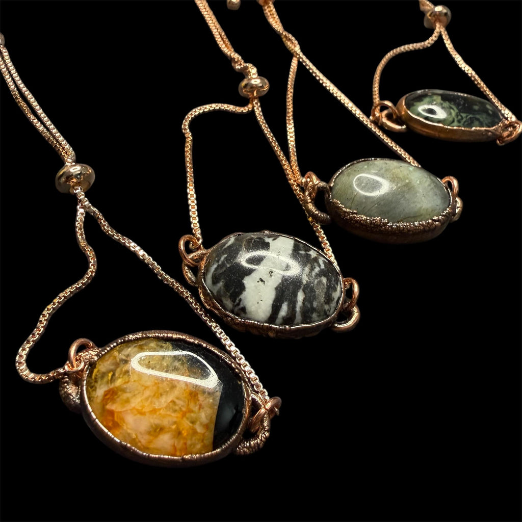 Electroformed Gemstone Adjustable Bracelet