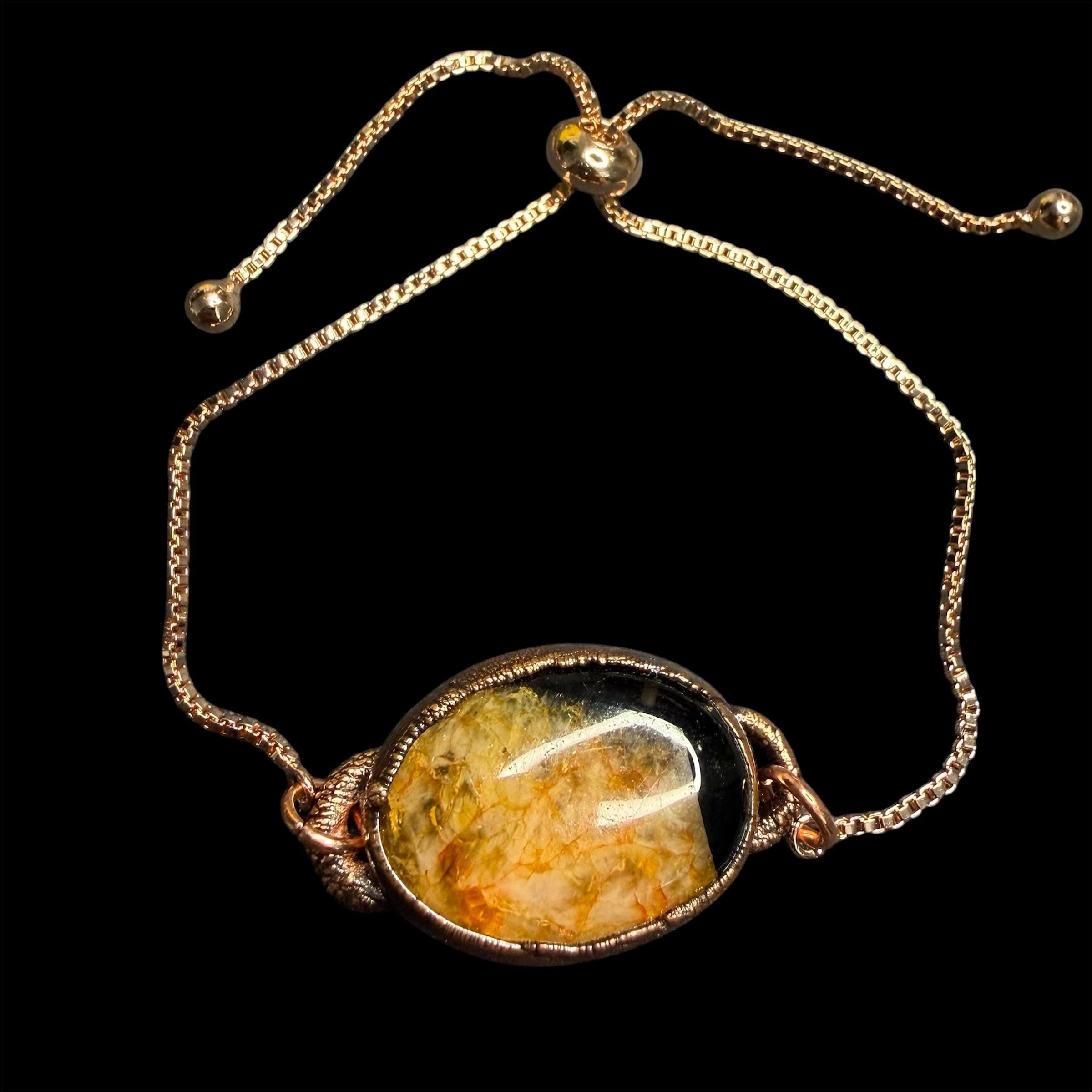 Electroformed Gemstone Adjustable Bracelet