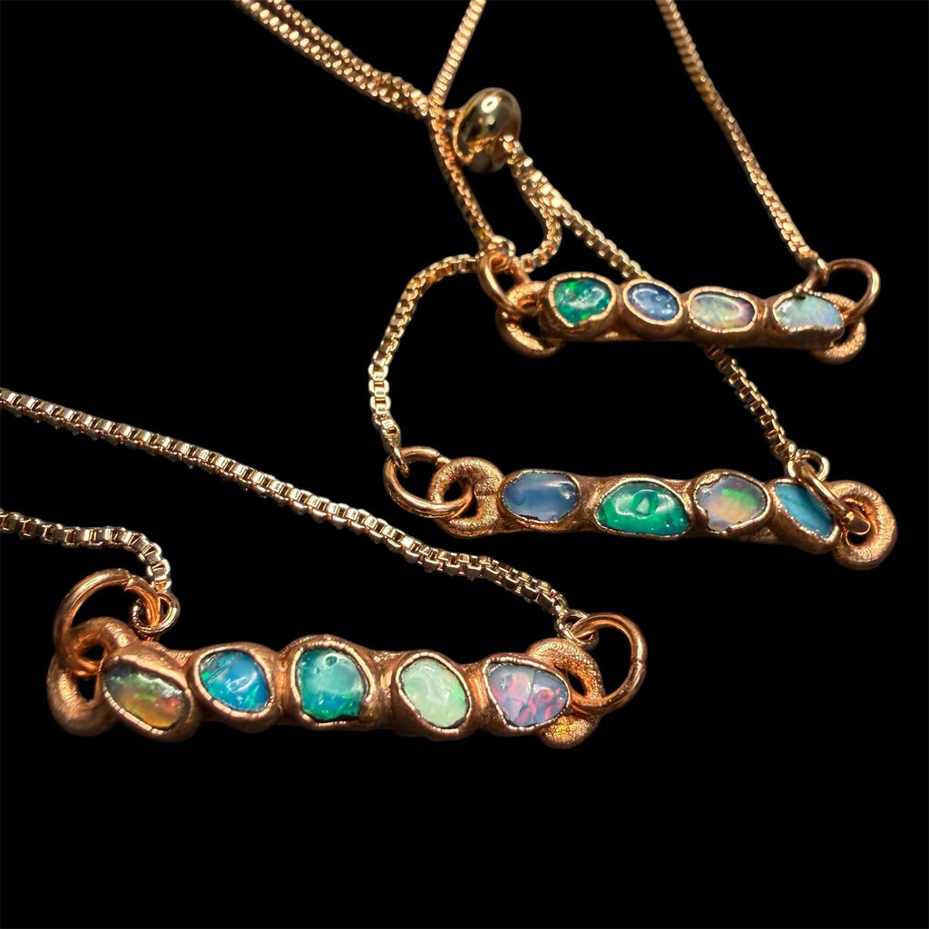 Electroformed Opal Multi-Stone Adjustable Bracelet