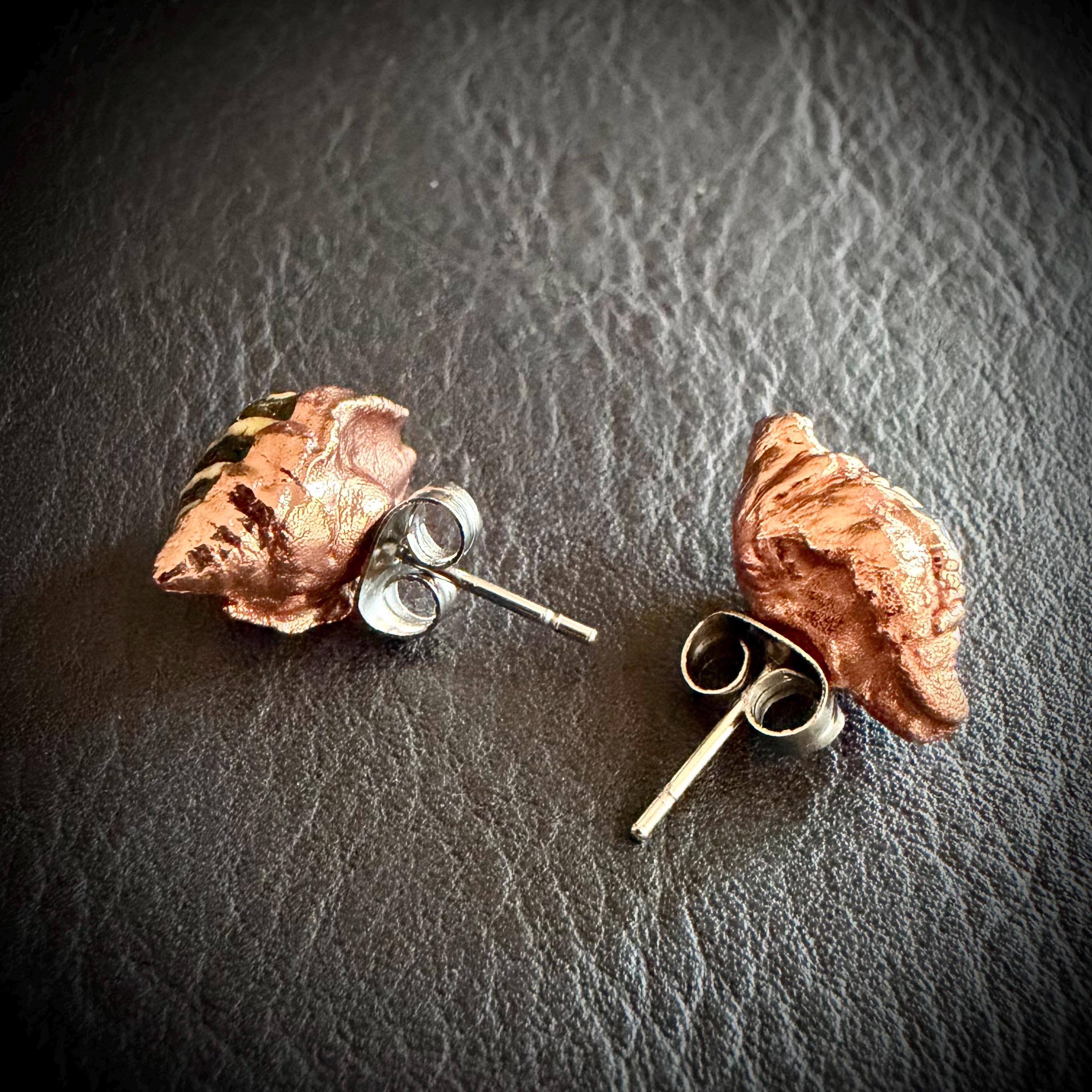 Tiny Electroformed Seashell Stud Earrings | Real Shell Earrings | Coastal Jewelry | Stainless Steel Posts | Beach Lover Gift
