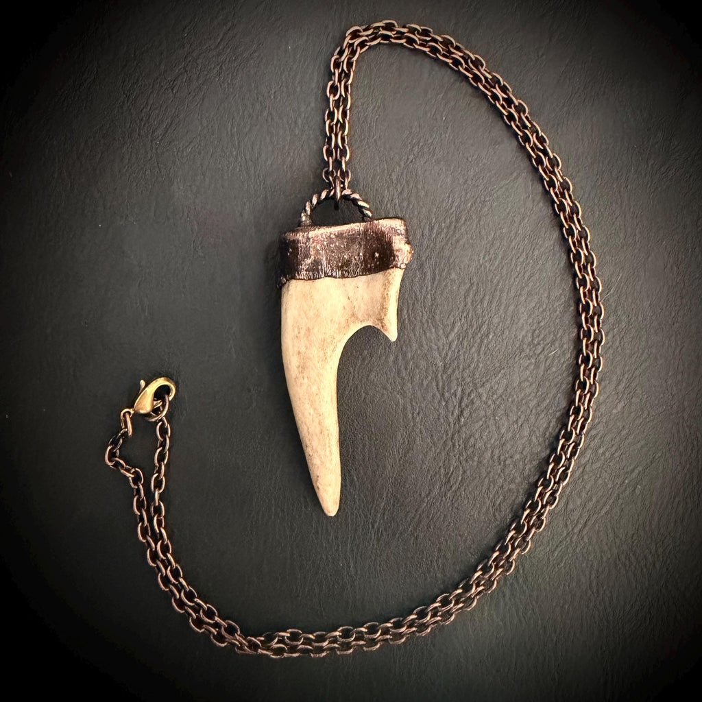 Electroformed Antler Necklace with Labradorite – Copper Nature Jewelry