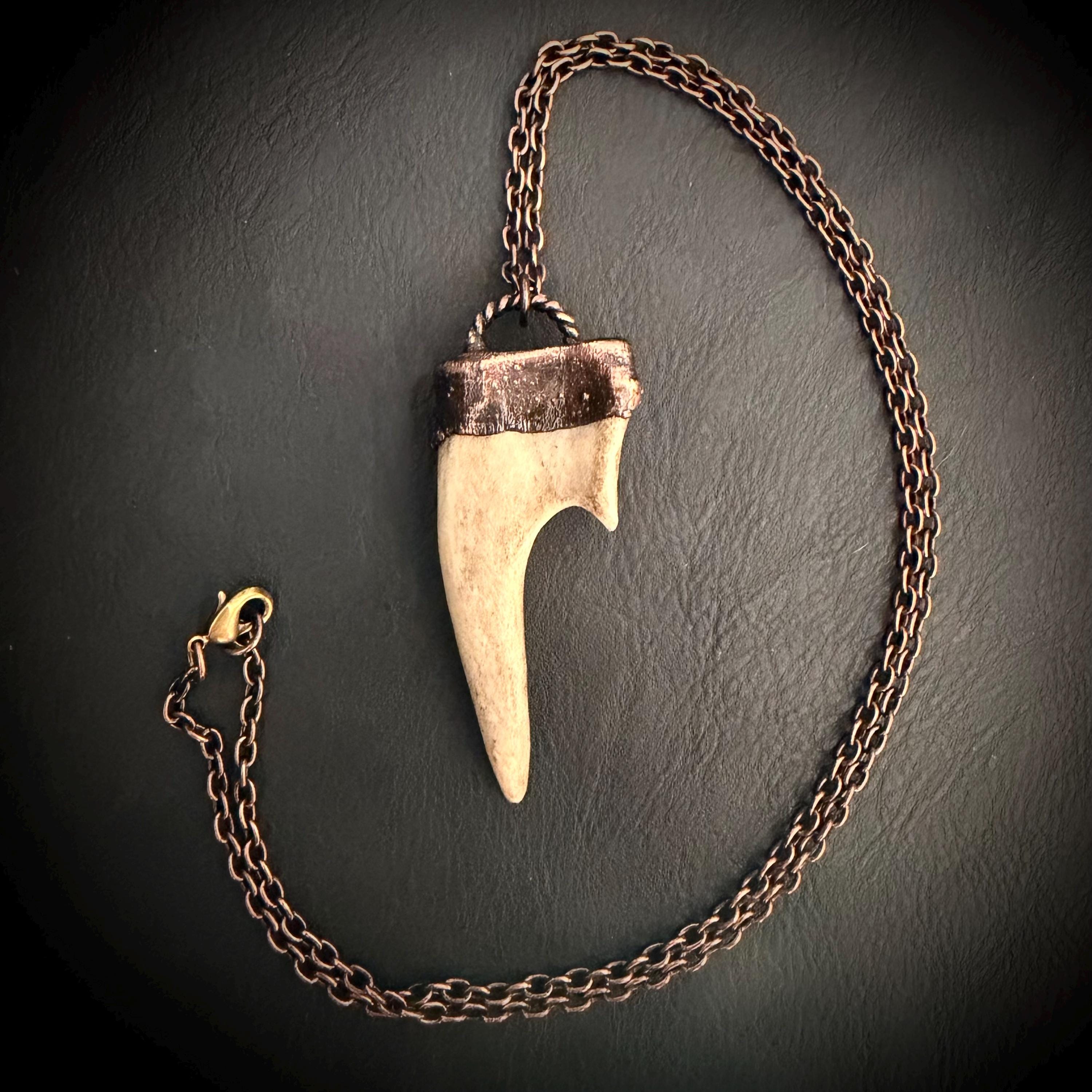 Electroformed Antler Necklace with Labradorite – Copper Nature Jewelry
