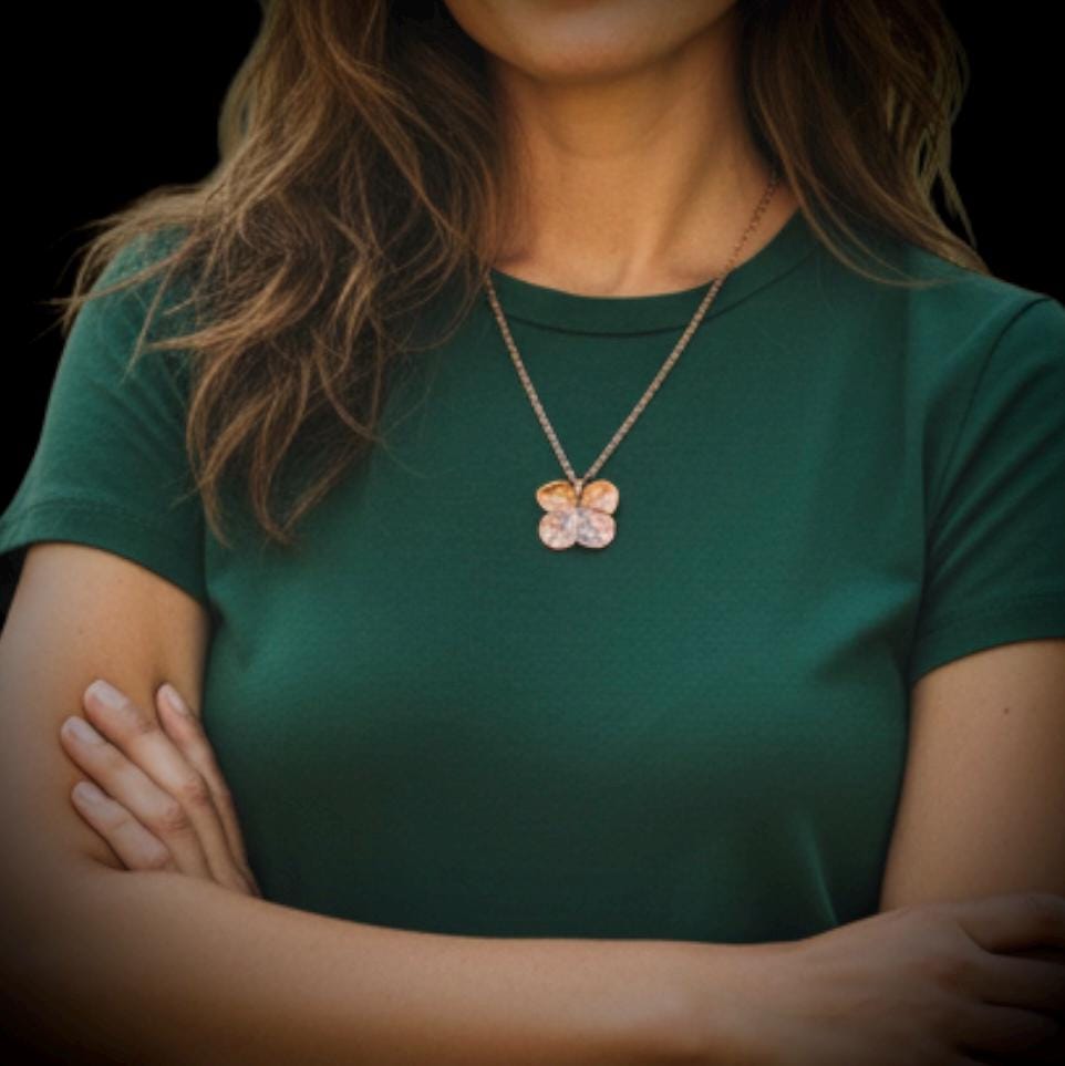 Real Four Leaf Clover Necklace | Electroformed Copper Pendant | Genuine Lucky Clover | Handmade Boho Good Luck Gift