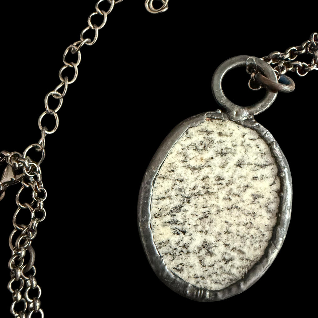 K2 Jasper Stone Necklace | Electroformed Handmade Crystal Jewelry | Boho Blue Gemstone Necklace