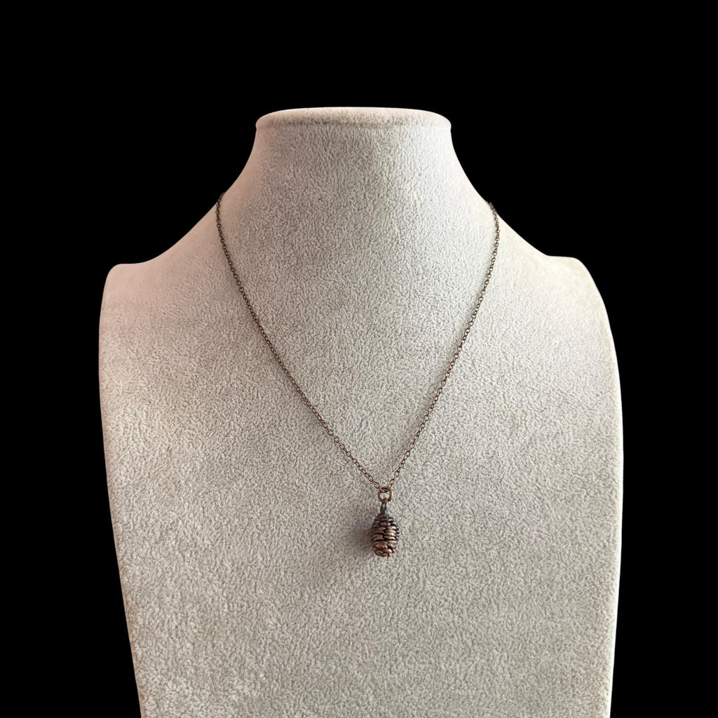 Electroformed Copper Pine Cone Necklace | Real Preserved Pinecone Pendant | Handmade Botanical Jewelry | Boho Nature