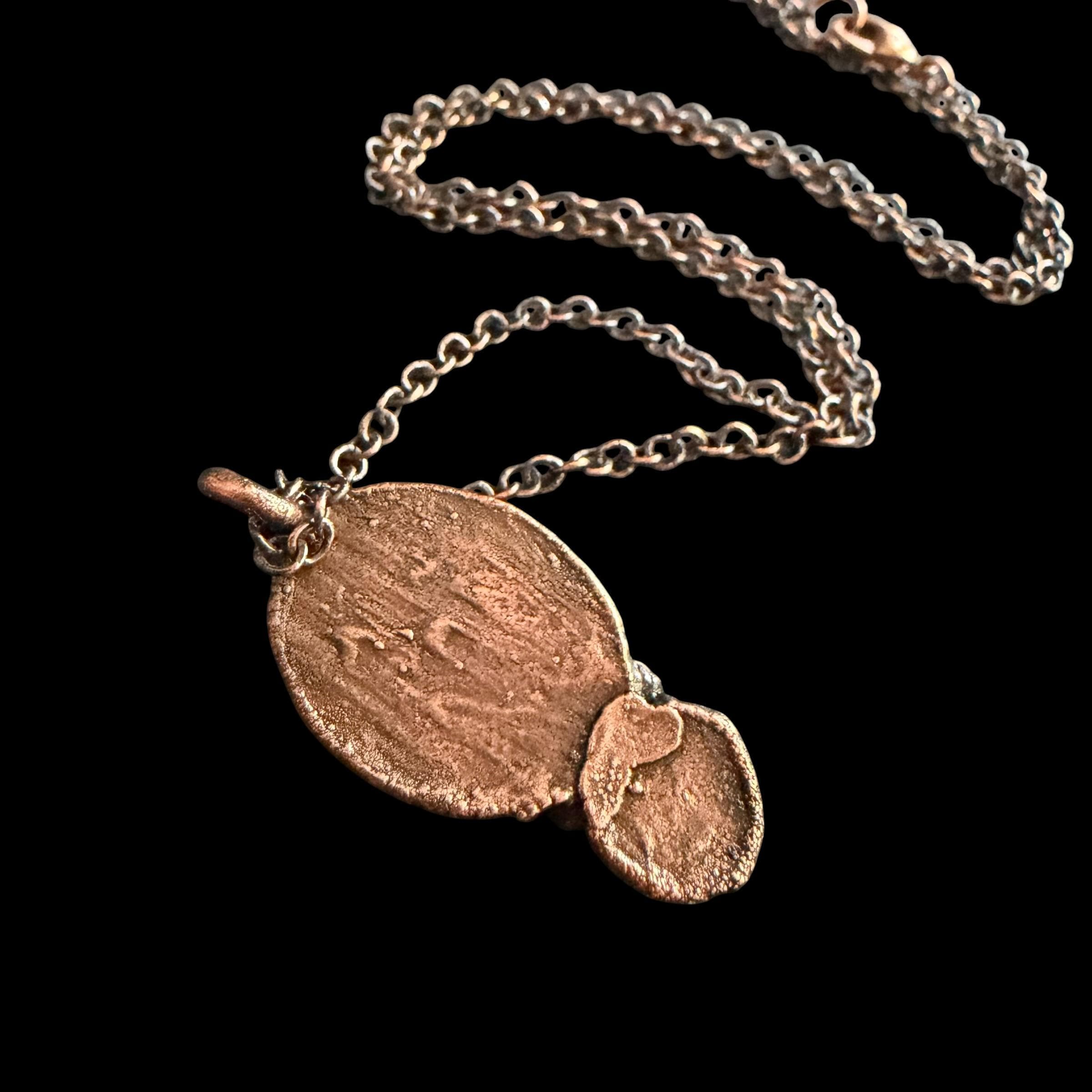 Howlite Necklace with Turquoise Accent | Electroformed Copper Pendant | Handmade Boho Crystal Jewelry | Calming Gift