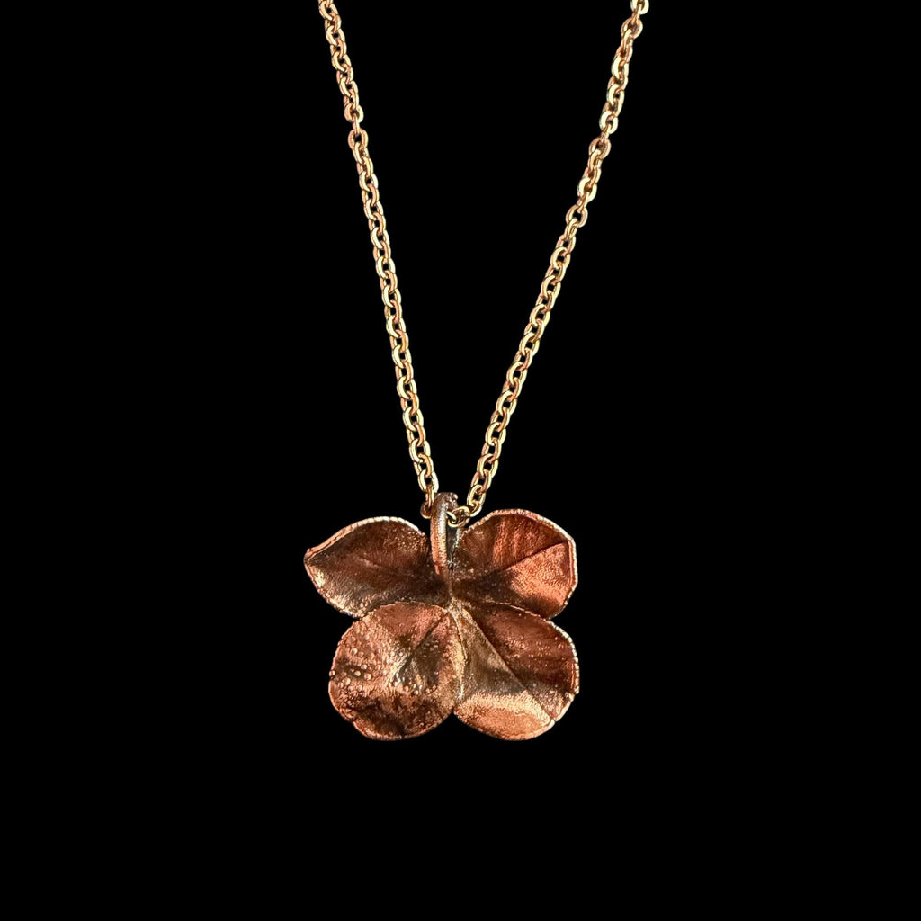 Real Four Leaf Clover Necklace | Electroformed Copper Pendant | Genuine Lucky Clover | Handmade Boho Good Luck Gift