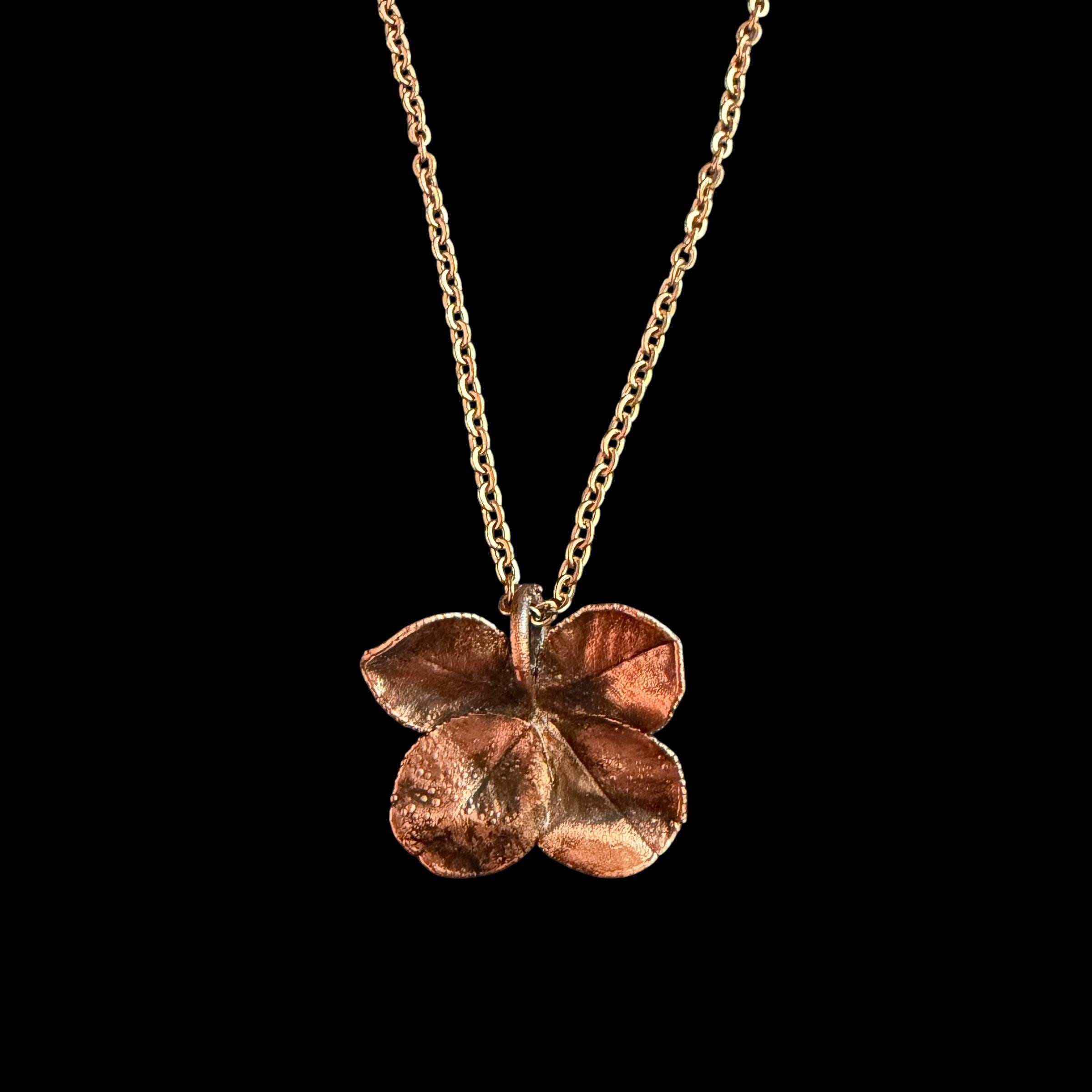 Real Four Leaf Clover Necklace | Electroformed Copper Pendant | Genuine Lucky Clover | Handmade Boho Good Luck Gift