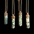 Tree Agate Point Necklace | Electroformed Copper Crystal Pendant | Handmade Boho Gemstone Jewelry | Nature Lover Gift