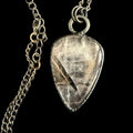 Black Tourmalinated Quartz Pendant | Bold Tourmaline Blades in Clear Quartz | Handmade Electroformed Necklace | Boho