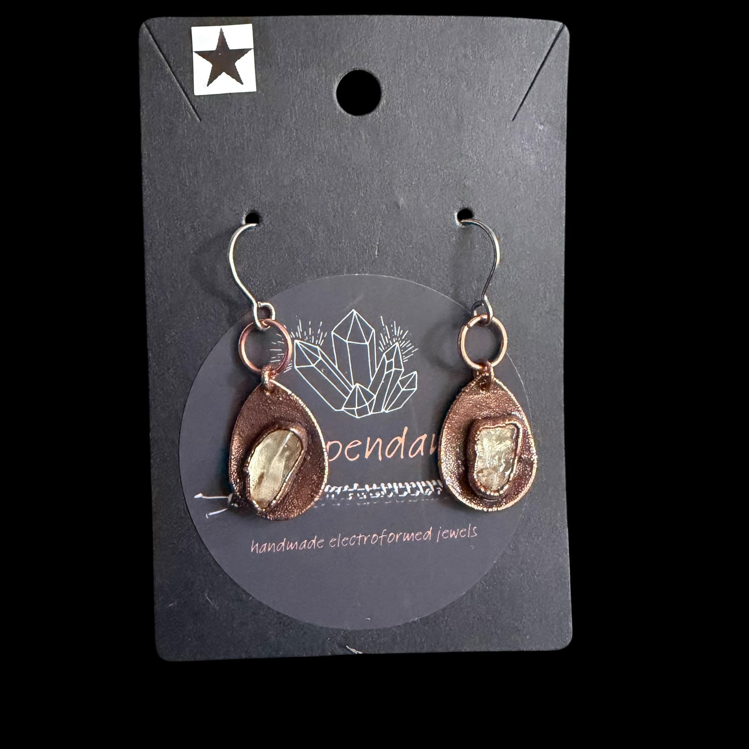 Raw Citrine Dangle Earrings