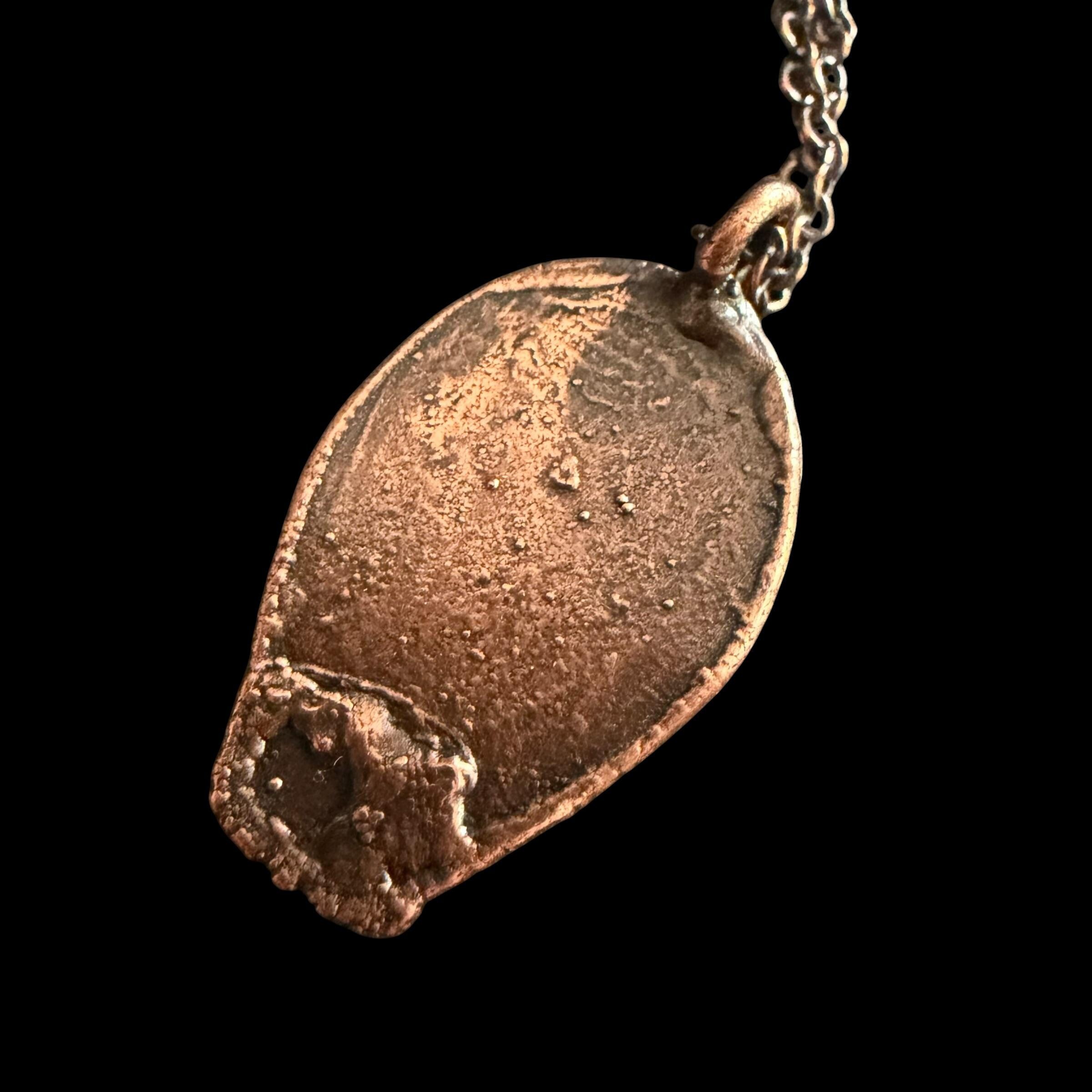 Rainbow Fluorite Necklace | Electroformed Copper Pendant with Herkimer Quartz | Handmade Crystal Jewelry | Boho Gift
