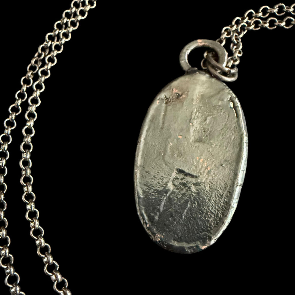 Zebra Jasper Necklace | Striped Black Gemstone Pendant | Electroformed Handmade Jewelry | Boho Layering Necklace