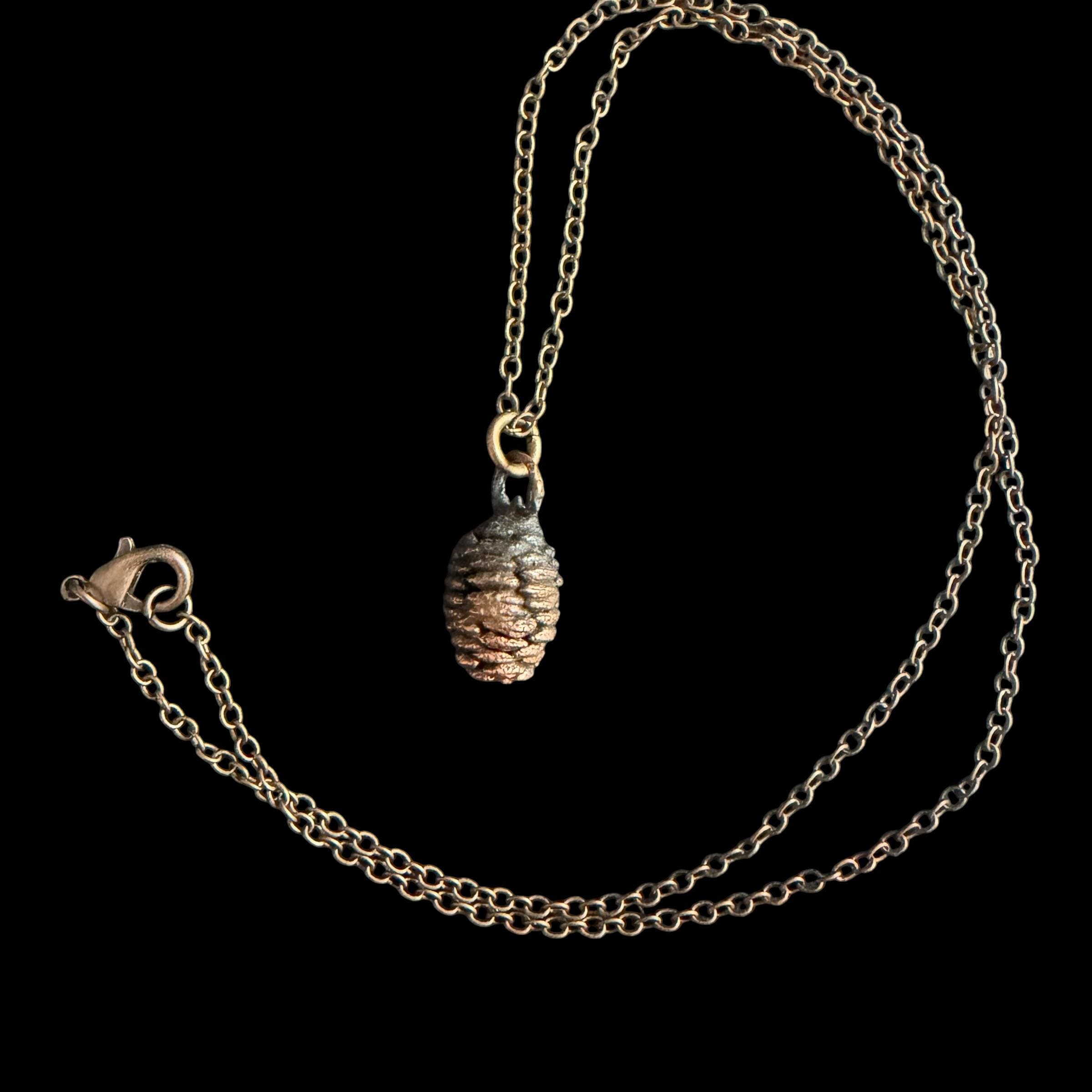 Electroformed Copper Pine Cone Necklace | Real Preserved Pinecone Pendant | Handmade Botanical Jewelry | Boho Nature