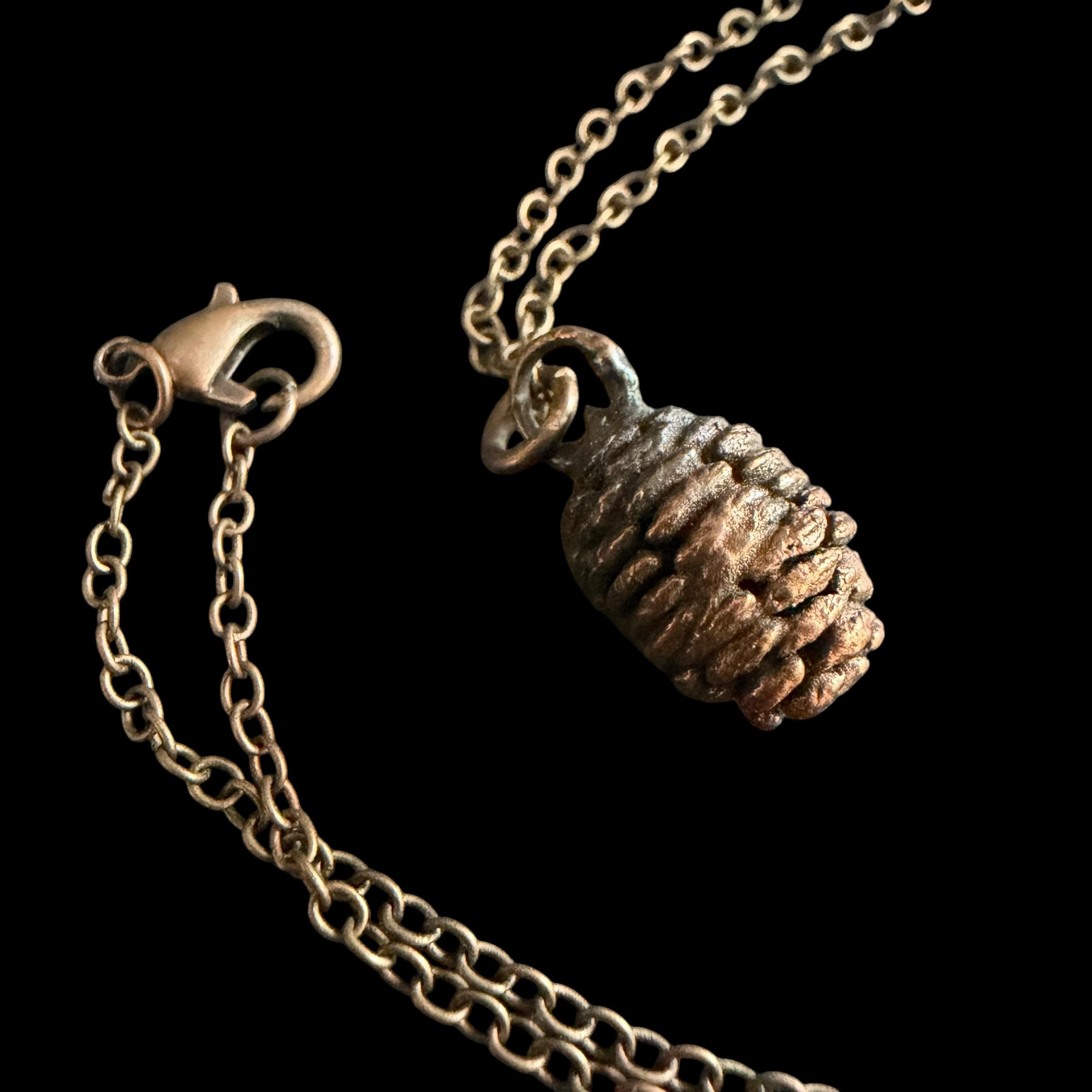 Electroformed Copper Pine Cone Necklace | Real Preserved Pinecone Pendant | Handmade Botanical Jewelry | Boho Nature