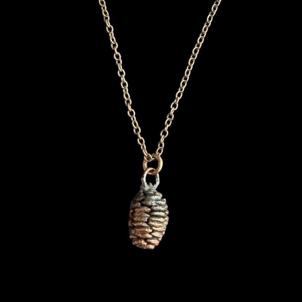 Electroformed Copper Pine Cone Necklace | Real Preserved Pinecone Pendant | Handmade Botanical Jewelry | Boho Nature