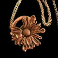 Electroformed Copper Daisy Necklace | Real Preserved Flower Pendant | Handmade Botanical Jewelry | Boho Rose Gold Chain