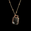 Black Obsidian Necklace | Electroformed Copper Pendant | Handmade Protection Crystal Jewelry | Boho Grounding Gift