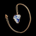 Blue and White Broken China Necklace | Electroformed Copper Pendant | Upcycled Pottery Jewelry | Boho Cottage Gift