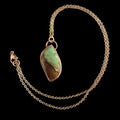 Chrysoprase Necklace | Electroformed Copper Pendant | Handmade Green Gemstone Jewelry | Boho Heart Healing Gift