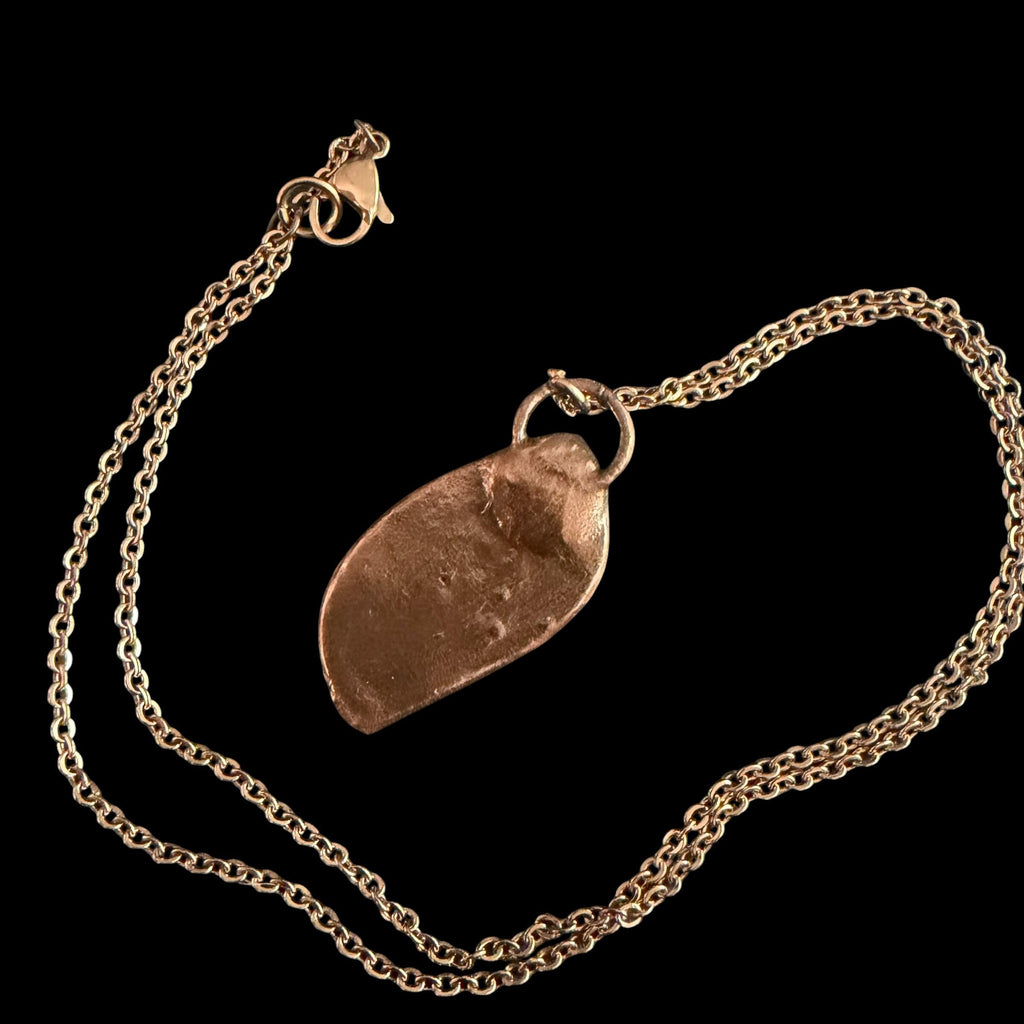 Chrysoprase Necklace | Electroformed Copper Pendant | Handmade Green Gemstone Jewelry | Boho Heart Healing Gift