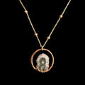 Amethyst Stalactite Slice Necklace | Electroformed Copper Hoop Pendant | Handmade Druzy Crystal Jewelry | Boho Gift